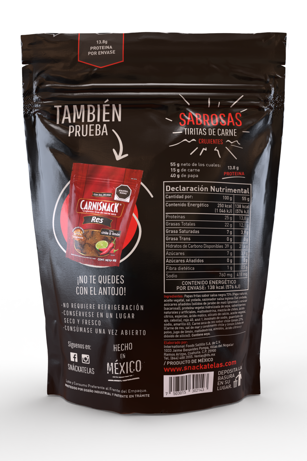 SNACKATELAS SALSA NEGRA 55g