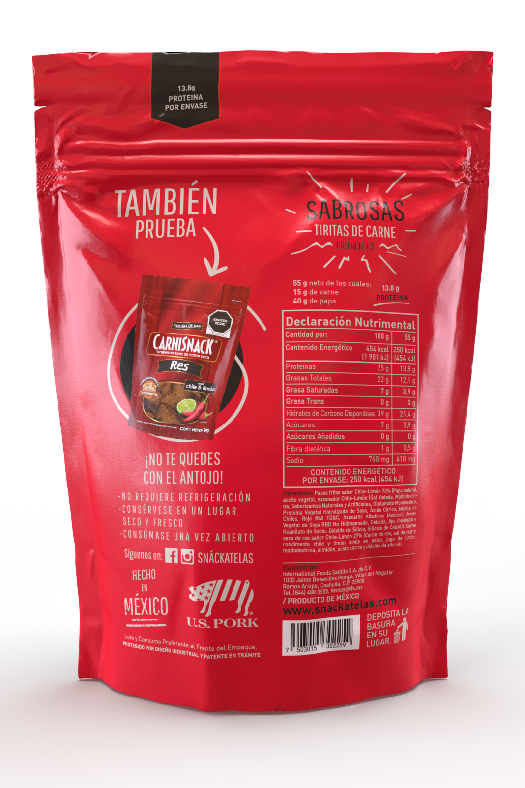 SNACKATELAS CHILE LIMÓN 55g